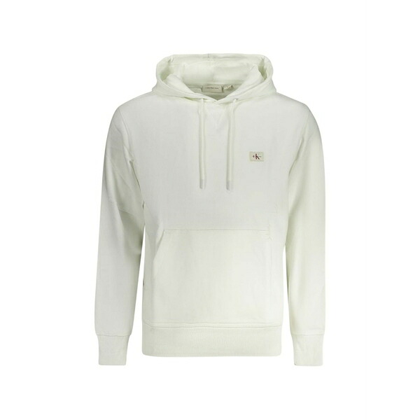 カルバンクライン メンズ パーカー・スウェットシャツ アウター Logo-patch hoodie White