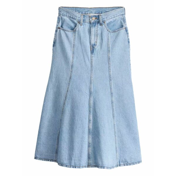 リーヴァイズジーンズ レディース スコート ボトムス Panelled denim MIDI skirt Blue