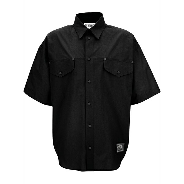 呼びりん探し回る メンズ プルオーバー トップス Appliqu￡ shirt Black