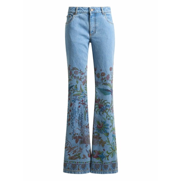 エトロ レディース ジーンズズボン下 ボトムス Printed flare jeans Blue