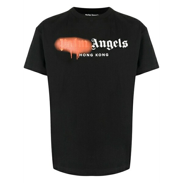 パーム・エンジェルス メンズ ティーシャツ トップス Hong kong sprayed-logo t-shirt Black