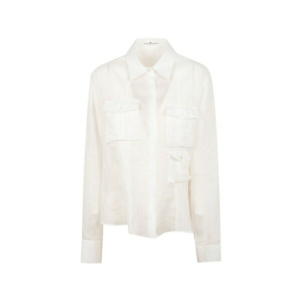 エルマンノ シェルヴィーノ レディース プルオーバー トップス Pintuck-detail pocket shirt White