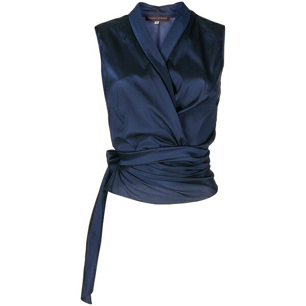 タルボールホフ レディース プルオーバー トップス Sleeveless wraparound blouse  Blue