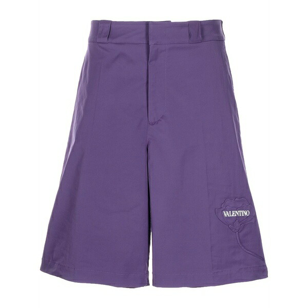 ヴァレンティノ ガラヴァーニ メンズ 心地よいズボン下 ボトムス Floral-appliqu￡ shorts Purple