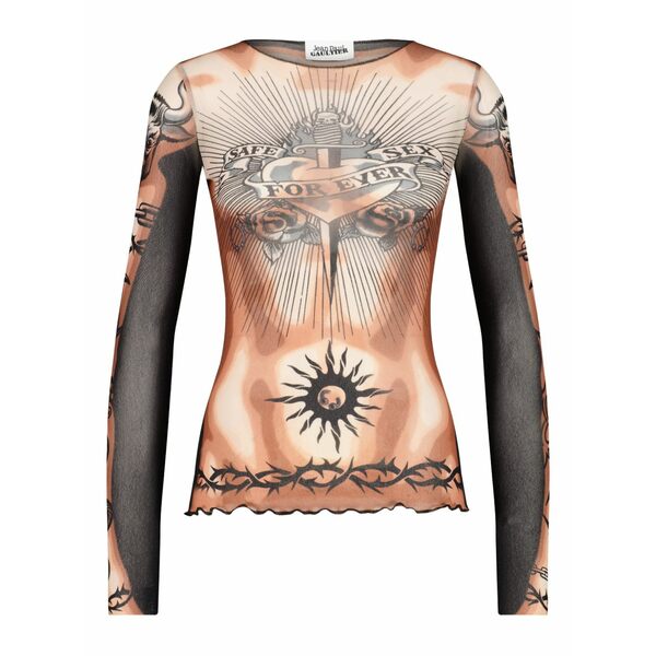 ジャン極点 ゴルチエ メンズ プルオーバー トップス The safe sex tattoo long-sleeves top Neutrals