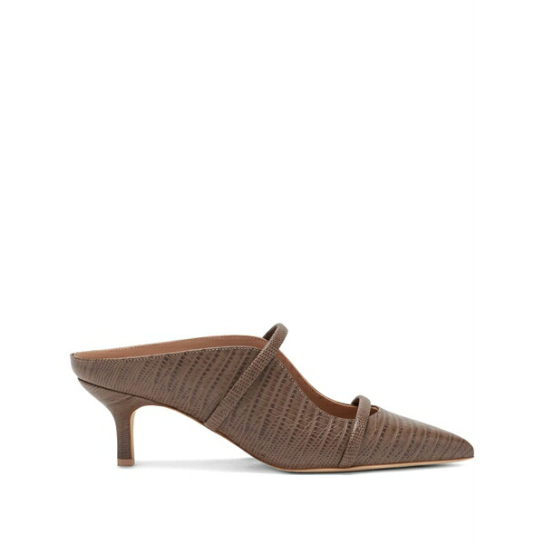 マローンスリアーズ レディース サンダル シューズ Maureen embossed kitten-heel mules Brown