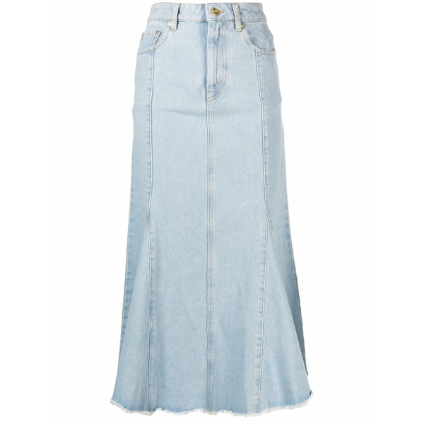 ガニー レディース スコート ボトムス Denim peplum MIDI skirt Blue