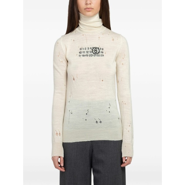 マルタンマルジェラ レディース 編み物\u0026プルオーバー アウター Distressed wool sweater Neutrals