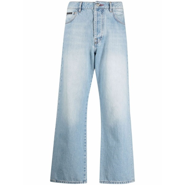 フィリッププレイン レディース デニムパンツ ボトムス Cropped denim jeans Blue｜asty