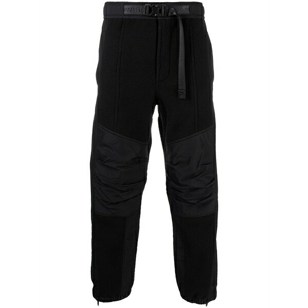 アレキサンダーワン メンズ 心地よいズボン下 ボトムス Logo-waistband panelled track pants Black