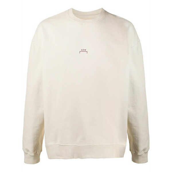 アコールドウォール メンズ パーカー・スウェットシャツ アウター Crew neck logo printed sweatshirt Neutrals