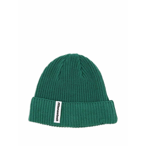 マナスタッシュ メンズ 帽子 アクセサリー Ribbed cotton beanie Green|asty