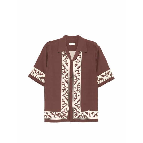 砂子ロ メンズ ティーシャツ トップス Patterned shirt Brown
