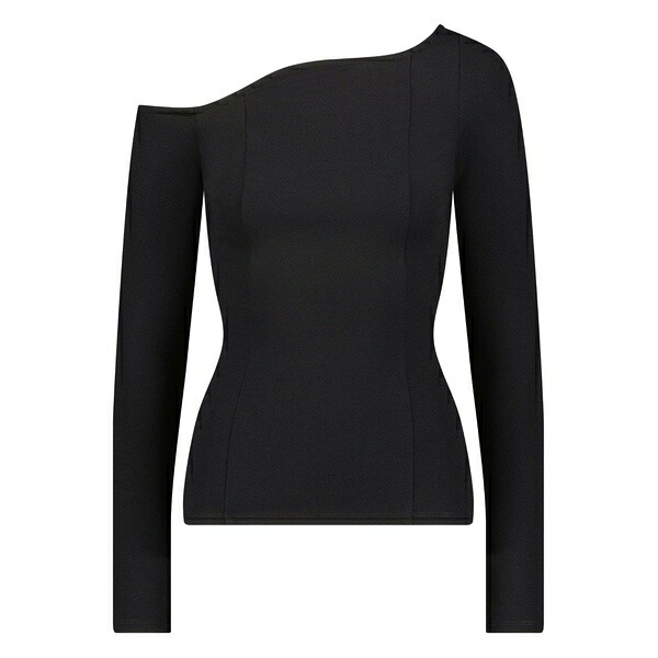 マルセラ レディース ティーシャツ トップス Sylvan one-shoulder long-sleeve top Black
