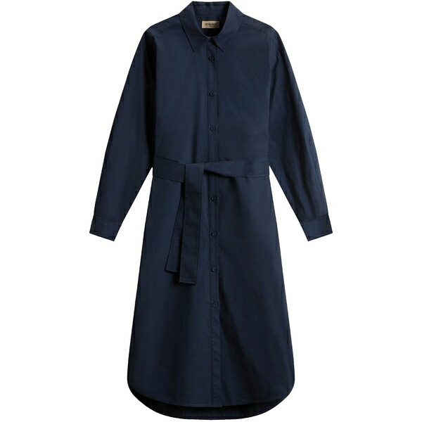 羊毛 一財産 レディース 衣裳 トップス Belted shirt dress Blue