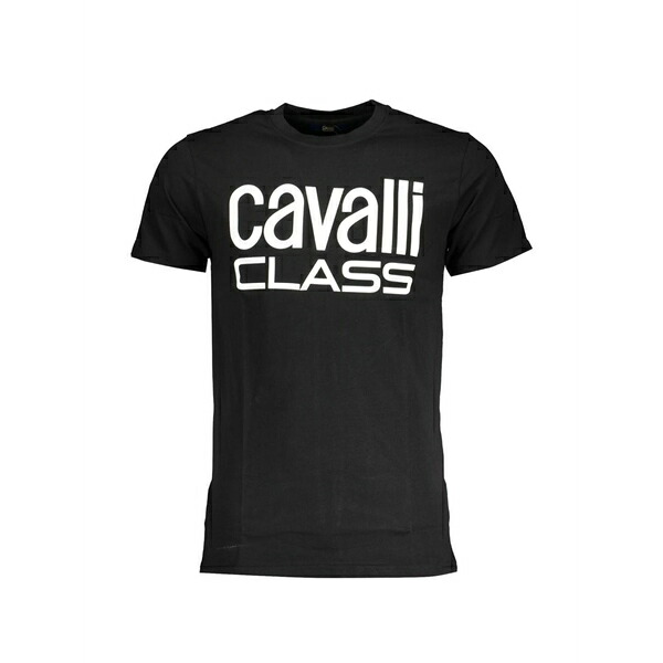 カヴァリ 社会階級/ロベルト・カバリ メンズ ティーシャツ トップス Logo-print crew-neck t-shirt Black