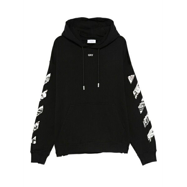 象牙色 メンズ パーカー・スウェットシャツ アウター Newspaper arrow skate hoodie Black