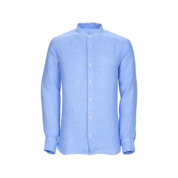 １２０％リノ メンズ ティーシャツ トップス Linen long-sleeve shirt Blue