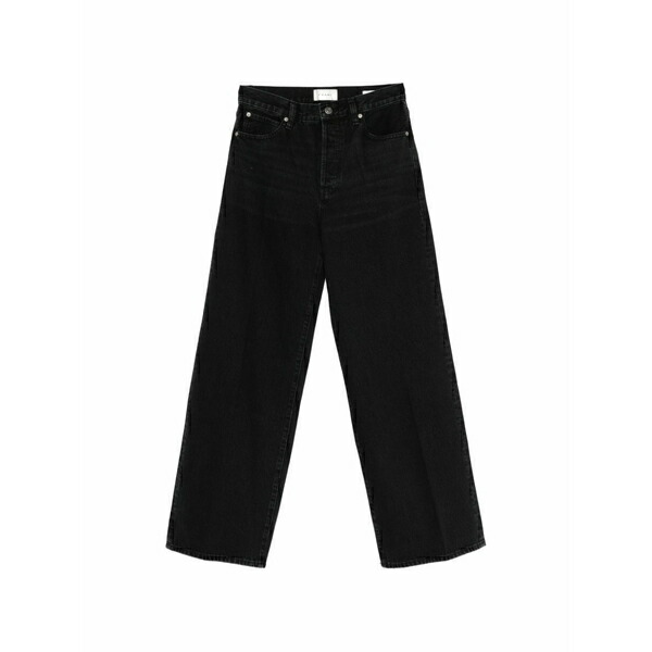 一こま レディース ジーンズズボン下 ボトムス The collegiate button jeans Black