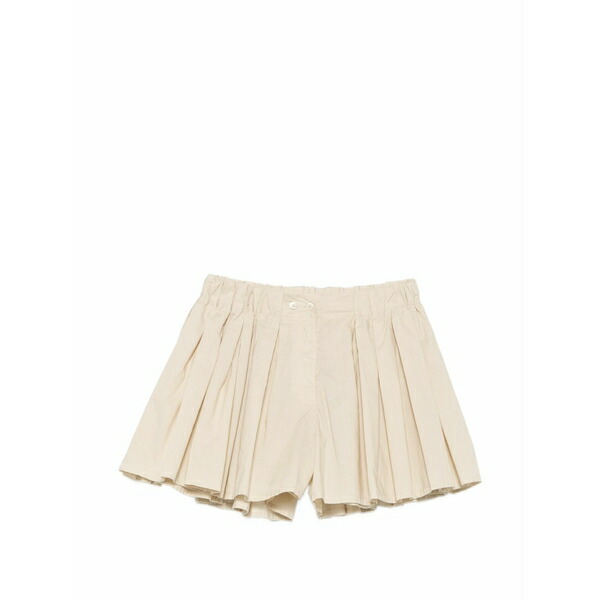 ユッカ レディース 心地好いズボン下 ボトムス Pleated elasticated-waist shorts Neutrals