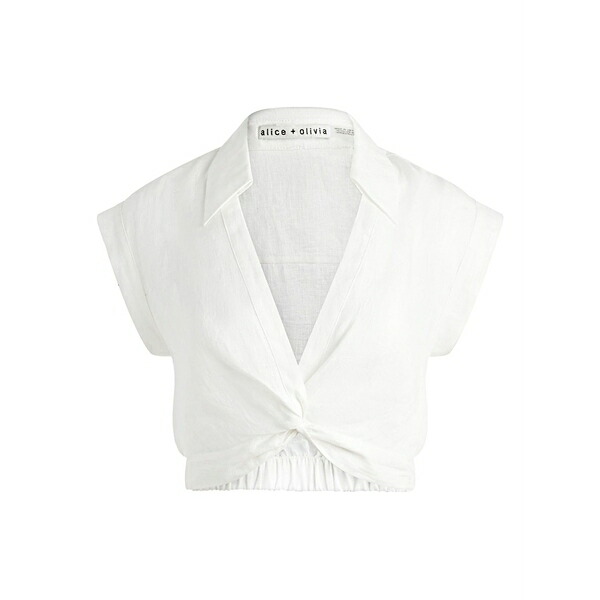 アリス アンド オリビア レディース プルオーバー トップス Mila crop top White