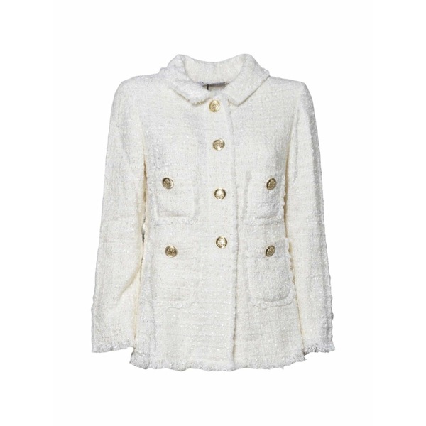 シャルロット レディース 上衣＆上衣 アウター Button frayed jacket White