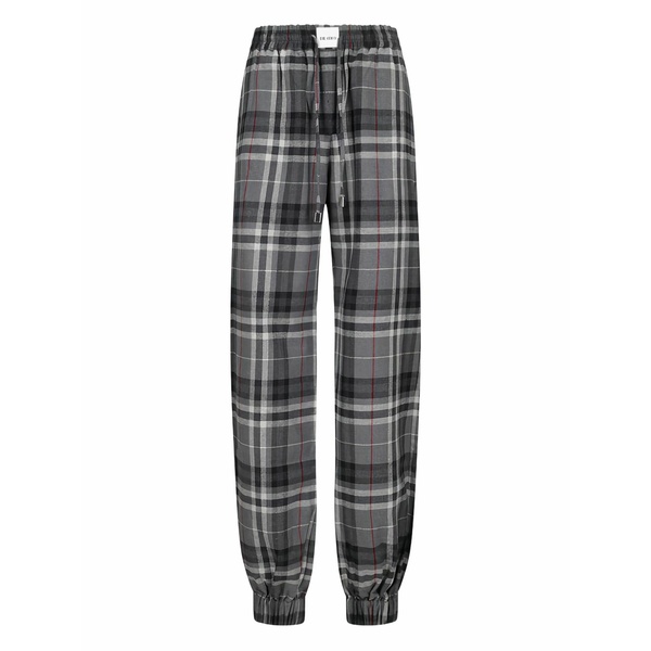 ジ アティコ レディース 心地好いズボン下 ボトムス Plaid drawstring trousers Grey