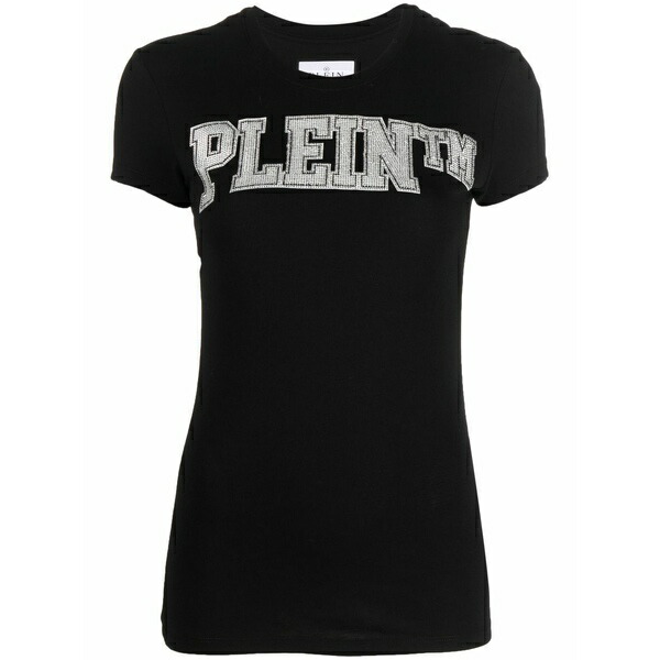 フィリップ飾り気の無い レディース プルオーバー トップス Appliqu￡ logo-print t-shirt Black