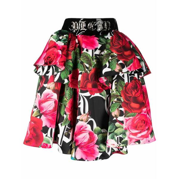 フィリップ飾り気のない レディース スコート ボトムス Blossom floral-print skirt Black