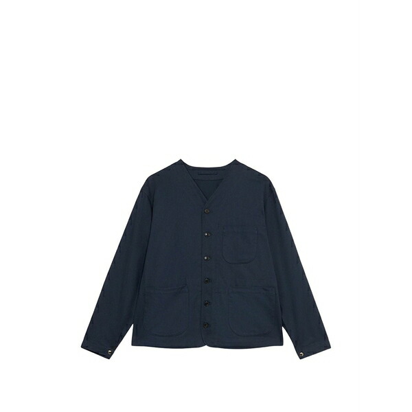 フォルテラ メンズ 上衣＆上衣 アウター Buttoned cotton jacket Blue