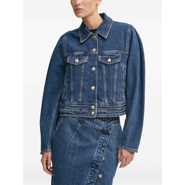 イロ レディース 上衣＆上衣 アウター Buttoned pocket jacket Blue