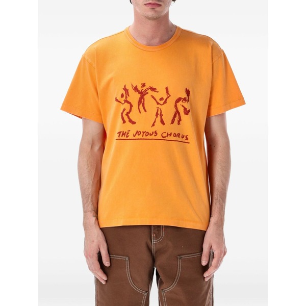 バンズ メンズ ティーシャツ トップス X julian klincewicz joyous chorus crew-neck t-shirt Orange