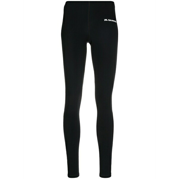 ジル・サンダー レディース 心地好いズボン下 ボトムス Logo-print 7/8 leggings Black