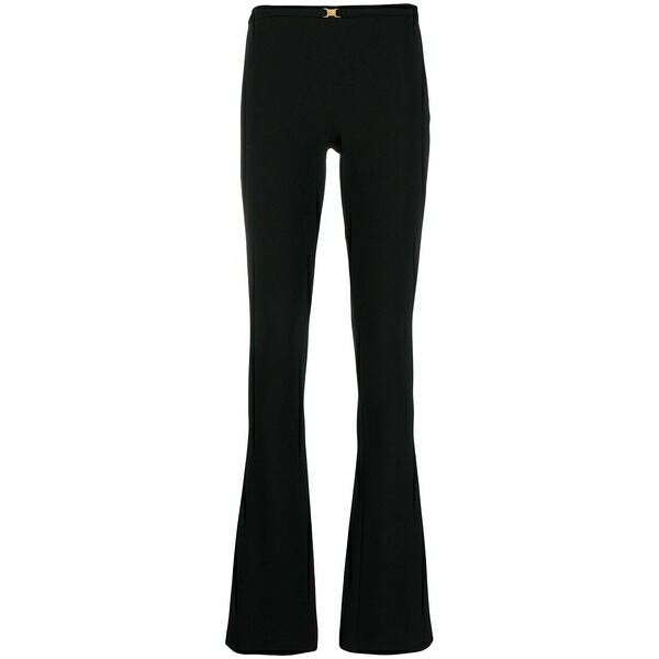 ブルマリン レディース 心地よいズボン下 ボトムス Logo-buckle flared trousers Black