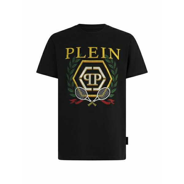 フィリップ飾り気の無い メンズ プルオーバー トップス Round-neck t-shirt Black