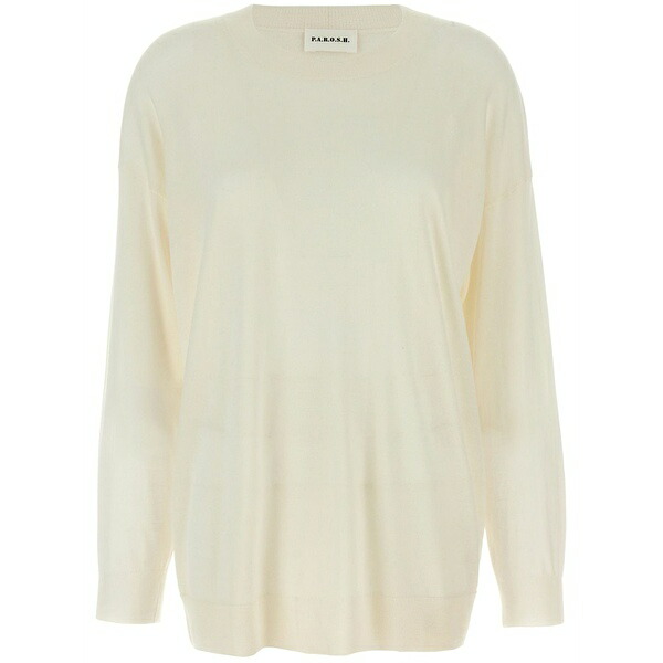 パロッシュ レディース 編み物\u0026プルオーバー アウター Crew-neck sweater White