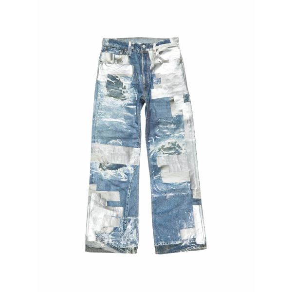 アクネ ストゥディオズ メンズ ジーンズズボン下 ボトムス Ripped patchwork jeans Blue