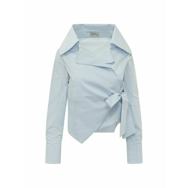 バロッサ レディース プルオーバー トップス Nora wrap-style shirt Blue