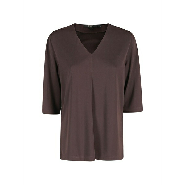 セブンティ レディース 編み物\u0026プルオーバー アウター V-neck top Brown