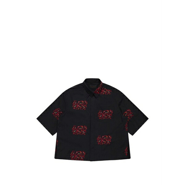 シモーネ・ロシャ メンズ プルオーバー トップス Embroidered boxy-fit shirt Black