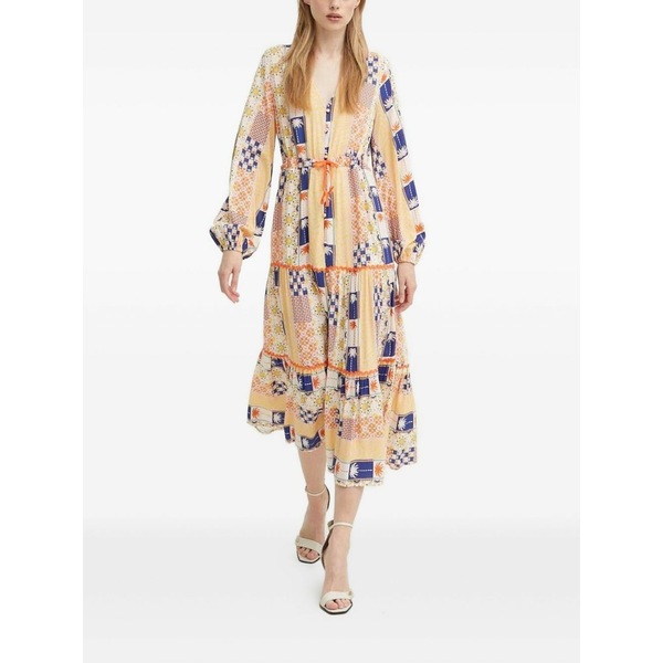 ネバーフリードレスド レディース 衣裳 トップス Patchwork tiered MIDI dress Neutrals