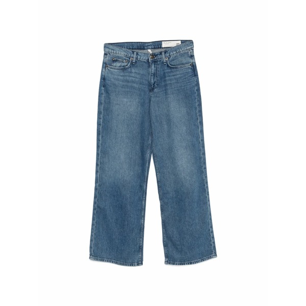 ラグアンドボーン レディース 心地好いズボン下 ボトムス Faded-effect wide-leg jeans Blue