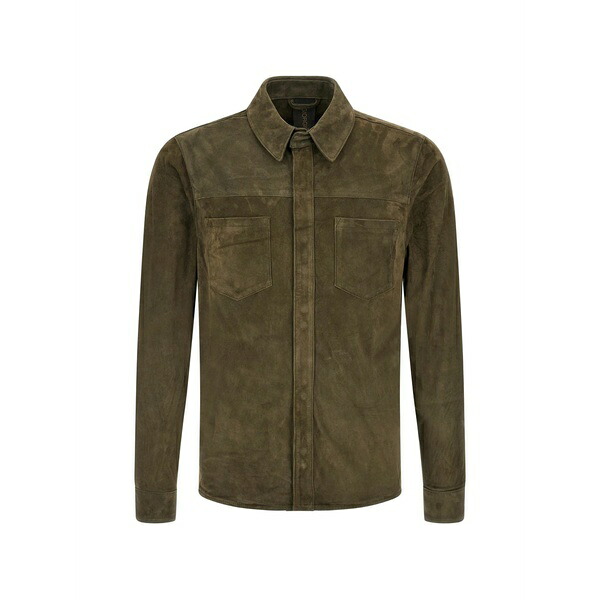 ジョルジオ ブラット メンズ 上衣＆上衣 アウター Leather shirt Green