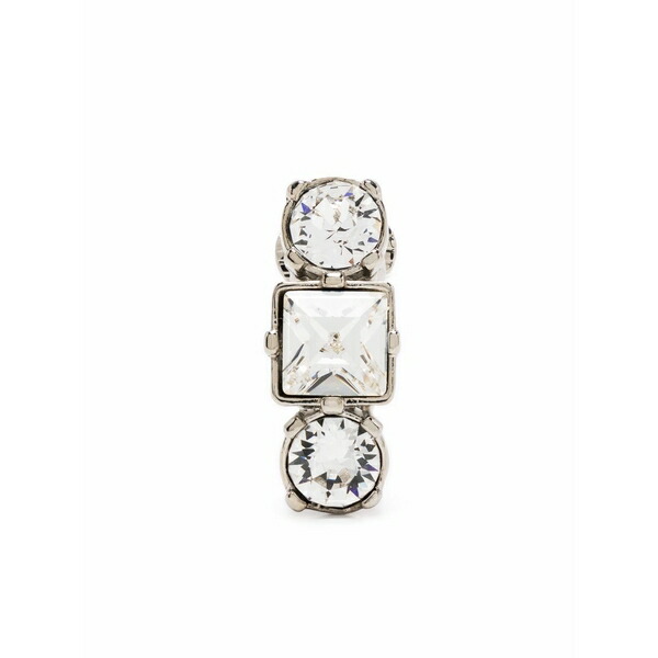 ディースクエアード メンズ ピアス・イヤリング 付属物 Classic crystal-embellished single earring Silver
