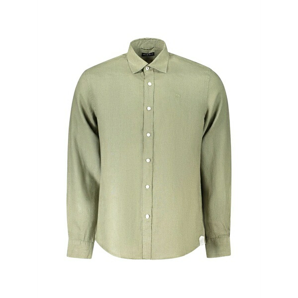 北の方大売り出し メンズ プルオーバー トップス Long-sleeved linen shirt Green