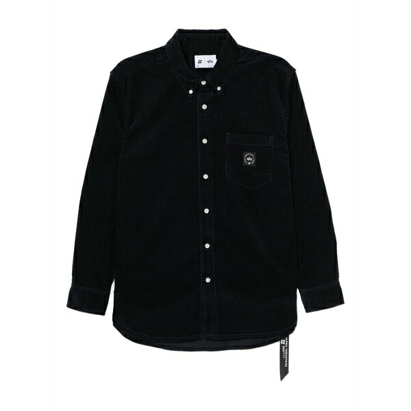 イズエ メンズ シャツ トップス Logo-patch shirt Blue|asty