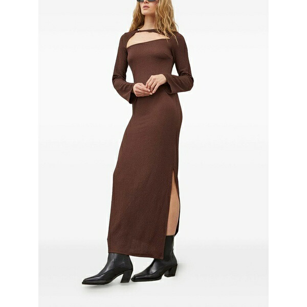 ルサム レディース 衣裳 トップス Cut-out long-sleeve dress Brown