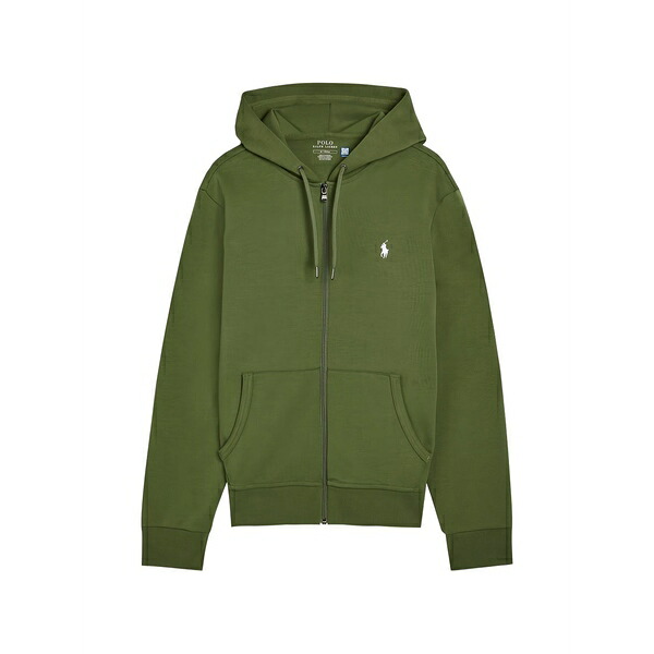 ラルフローレン メンズ パーカー・スウェットシャツ アウター Logo-embroidered hoodie Green