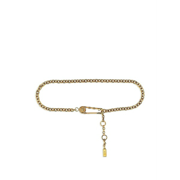 ヴェルサーチ レディース ベルト アクセサリー Safety pin chain belt Gold｜asty