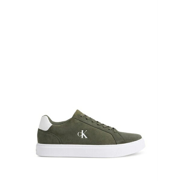 カルバンクライン メンズ スニーカー シューズ Baseline logo-print lace-up sneakers Green